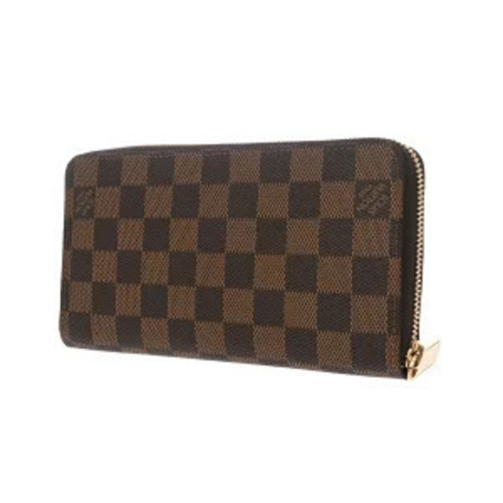 Louis Vuitton Damier Long Zippy Canvas Brown Wallet Brown